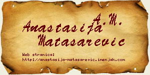 Anastasija Matasarević vizit kartica